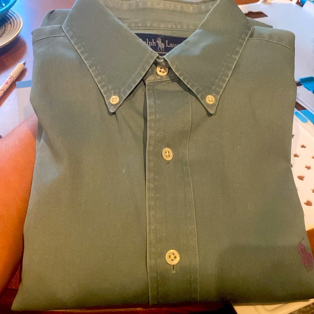 Ralph Lauren Men’s Blue Button up Casual Dress Shirt -  Size LG